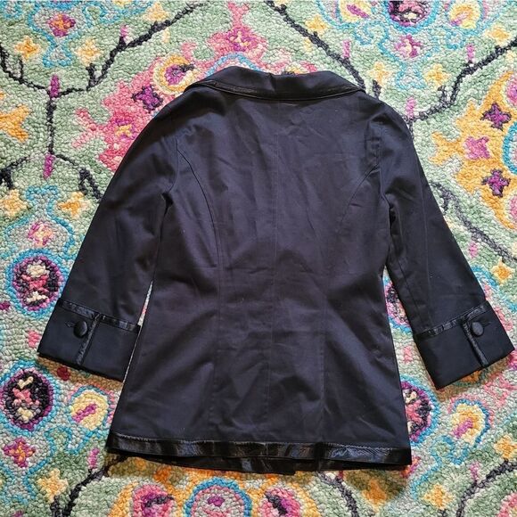 Urban Outfitters Lux Double Breasted Satin Trim Jacket Black XS Y2K - Picture 6 of 6